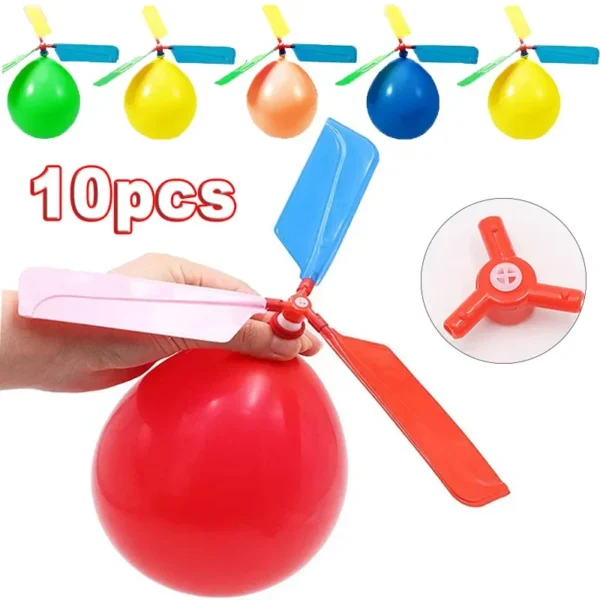 1-10 Adet Yaratıcı Balon Helikopter Oyuncakları Çocuklar İçin Dış Mekan Spor Oyuncağı Taşınabilir Elektrikli Balon Uçak Etkileşimli Parti Oyuncağı Hediyeleri