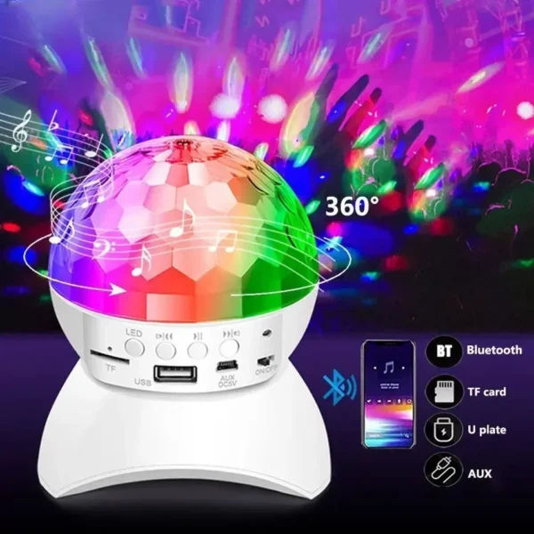 Ev Partisi ve Festivaller İçin 360° Döner RGB Işık - Kablosuz Bluetooth DJ Bar Hoparlör