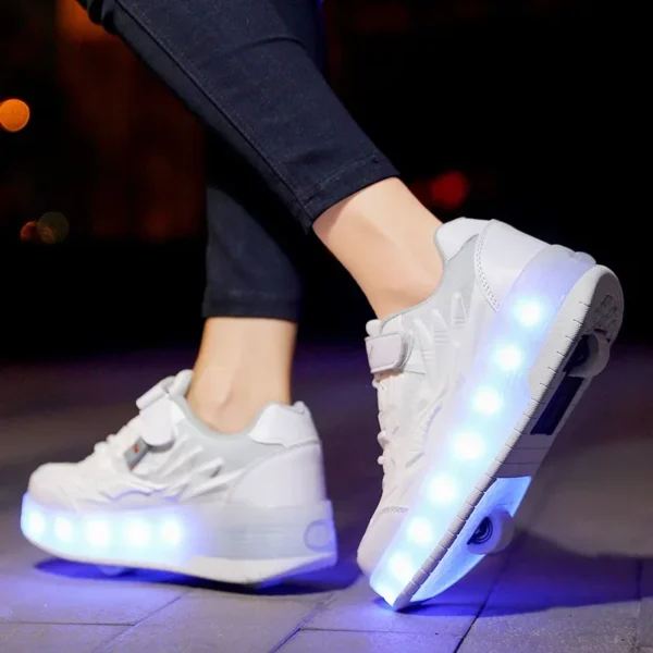 LED Işıklı, Erkek ve Kız Çocuklar İçin Sneaker Tarzı Spor Ayakkabısı